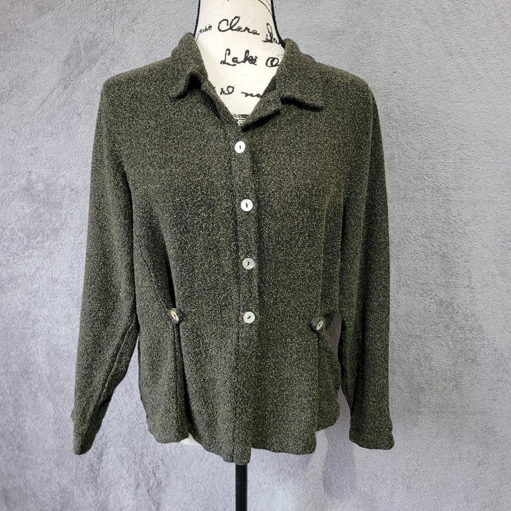 Vintage 90s Willow green blazer button front jacket lagom lagenlook swamp fairy